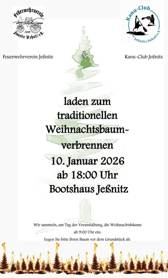 Mehr über den Artikel erfahren Weihnachtsbaum-Verbrennung am 10.01.2026