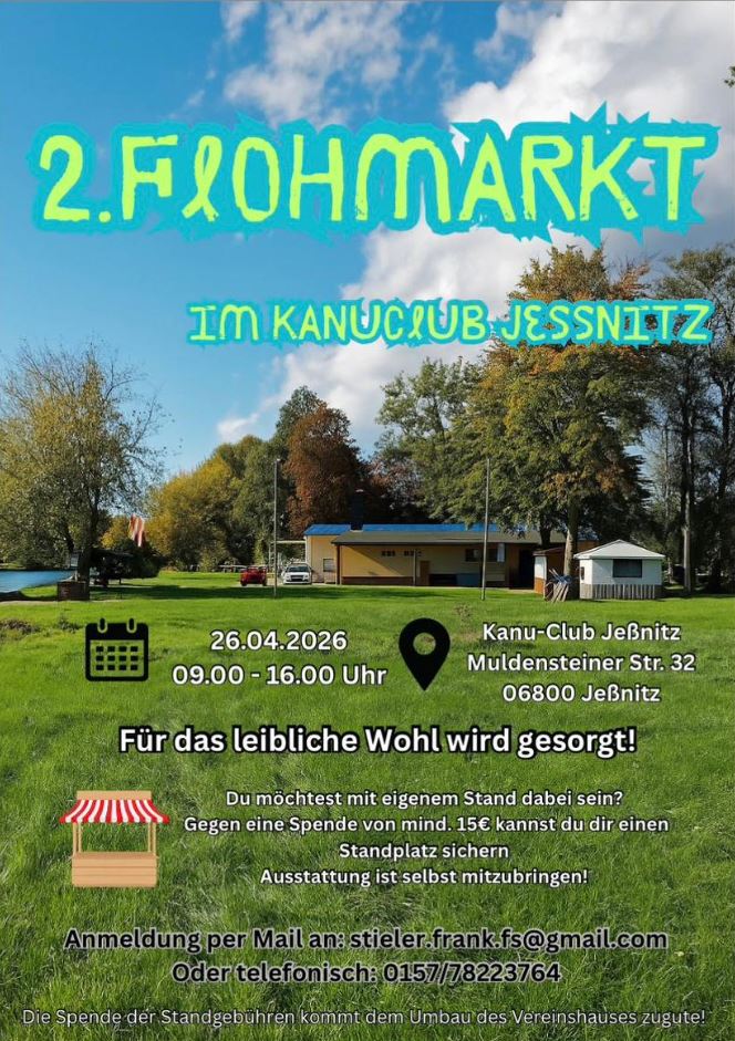 Du betrachtest gerade 2. Flohmarkt im Kanuclub Jeßnitz (26.04.2026)
